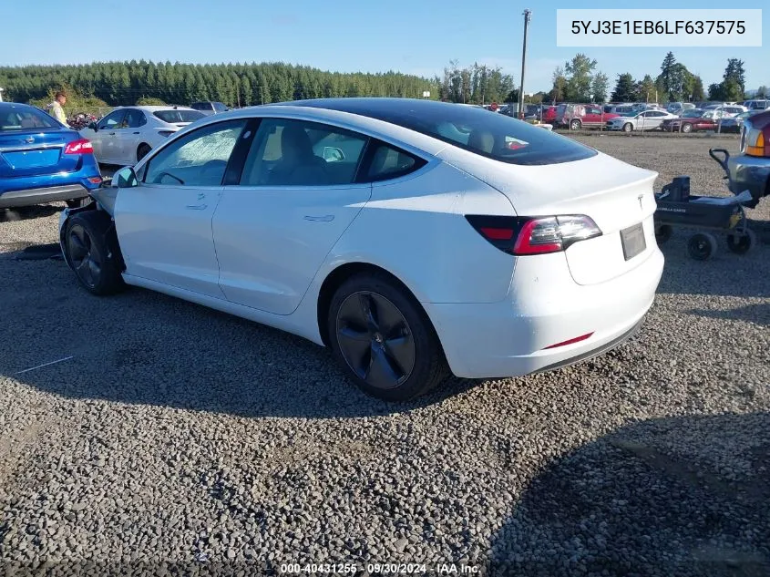 5YJ3E1EB6LF637575 2020 Tesla Model 3