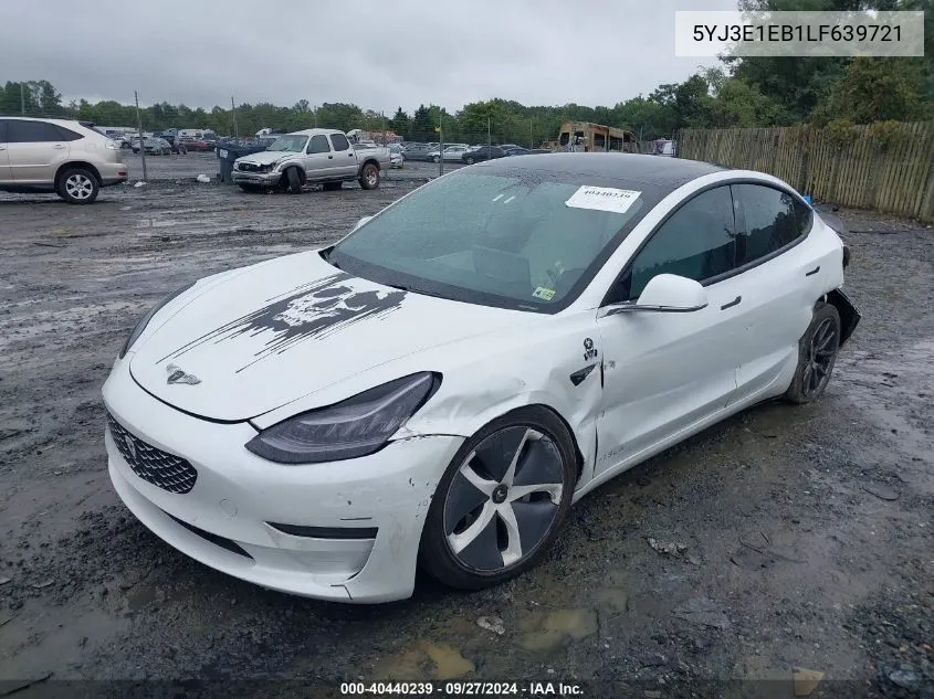 2020 Tesla Model 3 Long Range Dual Motor All-Wheel Drive VIN: 5YJ3E1EB1LF639721 Lot: 40440239