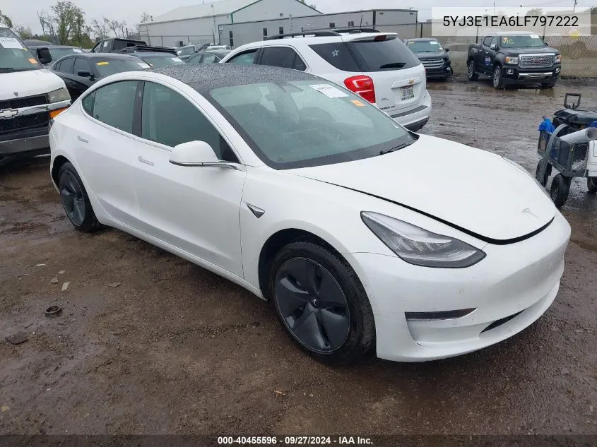 2020 Tesla Model 3 Standard Range Plus Rear-Wheel Drive/Standard Range Rear-Wheel Drive VIN: 5YJ3E1EA6LF797222 Lot: 40455596