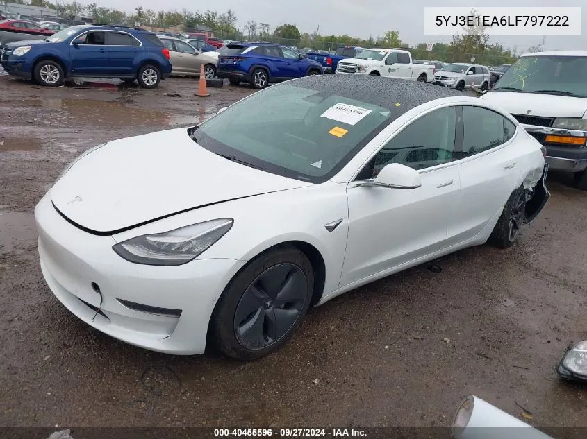 2020 Tesla Model 3 Standard Range Plus Rear-Wheel Drive/Standard Range Rear-Wheel Drive VIN: 5YJ3E1EA6LF797222 Lot: 40455596