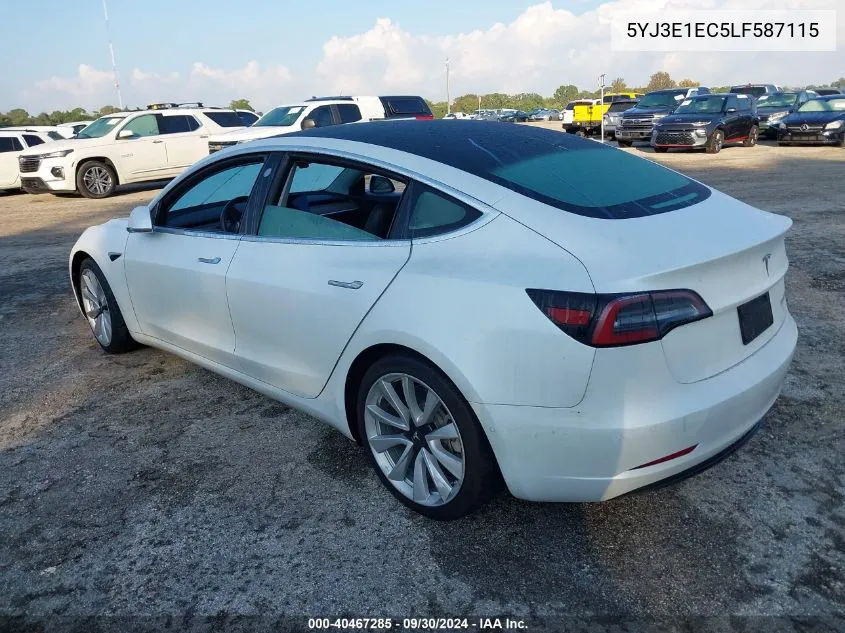 5YJ3E1EC5LF587115 2020 Tesla Model 3