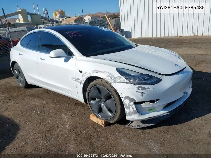 2020 Tesla Model 3 Standard Range Plus Rear-Wheel Drive/Standard Range Rear-Wheel Drive VIN: 5YJ3E1EA0LF785485 Lot: 40472473