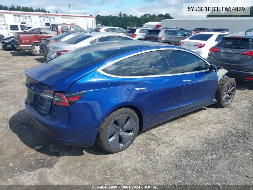 2020 Tesla Model 3 Long Range Dual Motor All-Wheel Drive VIN: 5YJ3E1EB3LF664829 Lot: 40486899