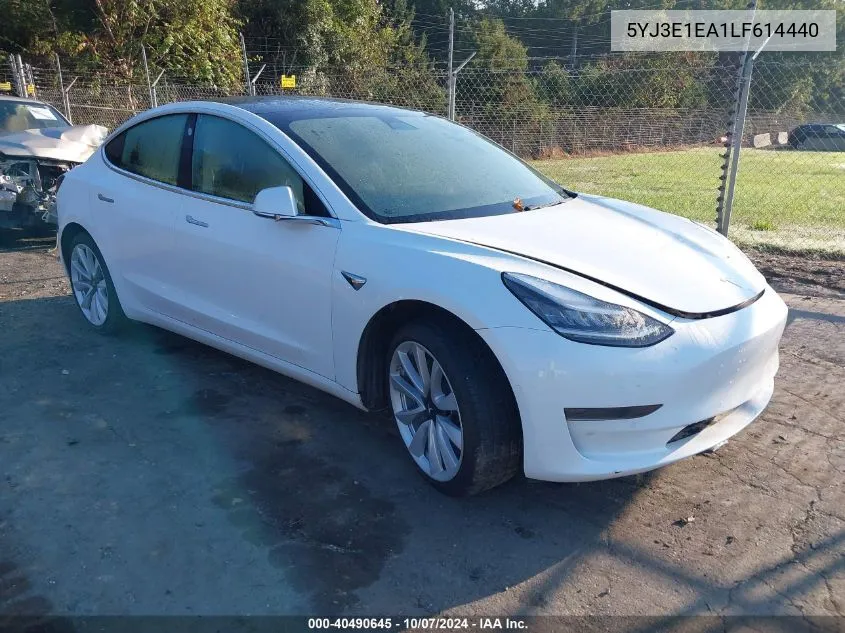 2020 Tesla Model 3 Standard Range Plus Rear-Wheel Drive/Standard Range Rear-Wheel Drive VIN: 5YJ3E1EA1LF614440 Lot: 40490645