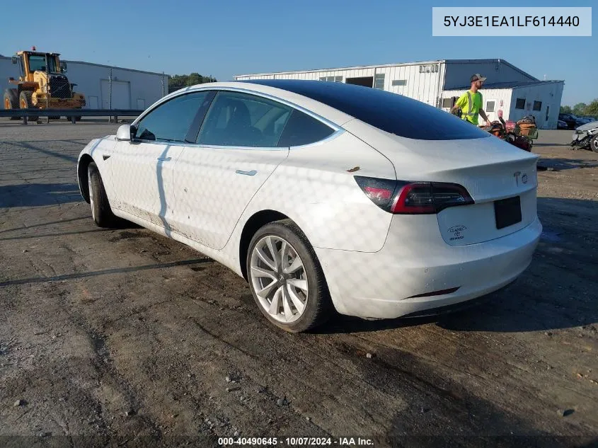 2020 Tesla Model 3 Standard Range Plus Rear-Wheel Drive/Standard Range Rear-Wheel Drive VIN: 5YJ3E1EA1LF614440 Lot: 40490645