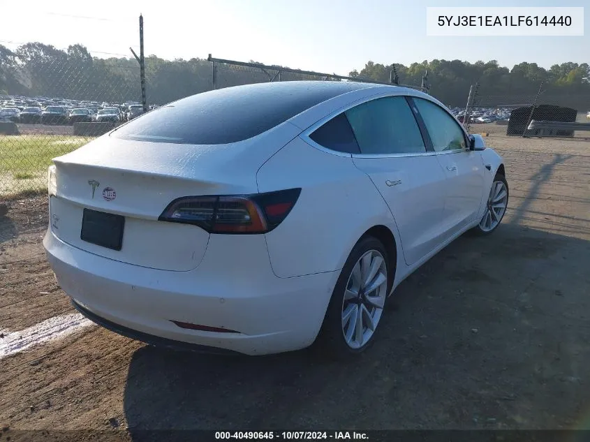 2020 Tesla Model 3 Standard Range Plus Rear-Wheel Drive/Standard Range Rear-Wheel Drive VIN: 5YJ3E1EA1LF614440 Lot: 40490645