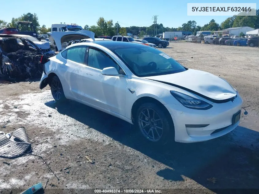 2020 Tesla Model 3 Standard Range Plus Rear-Wheel Drive/Standard Range Rear-Wheel Drive VIN: 5YJ3E1EAXLF632466 Lot: 40498374