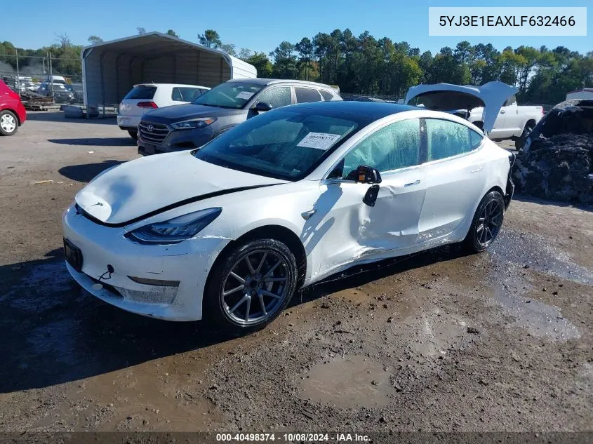 2020 Tesla Model 3 Standard Range Plus Rear-Wheel Drive/Standard Range Rear-Wheel Drive VIN: 5YJ3E1EAXLF632466 Lot: 40498374