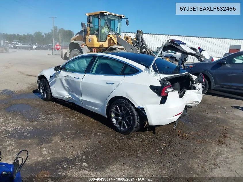 2020 Tesla Model 3 Standard Range Plus Rear-Wheel Drive/Standard Range Rear-Wheel Drive VIN: 5YJ3E1EAXLF632466 Lot: 40498374