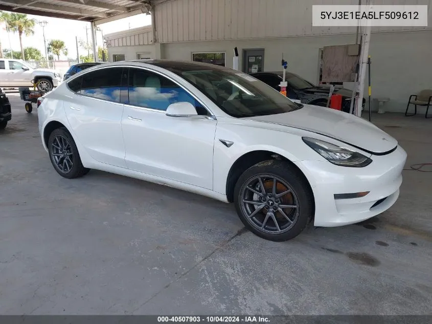 2020 Tesla Model 3 Standard Range Plus Rear-Wheel Drive/Standard Range Rear-Wheel Drive VIN: 5YJ3E1EA5LF509612 Lot: 40507903