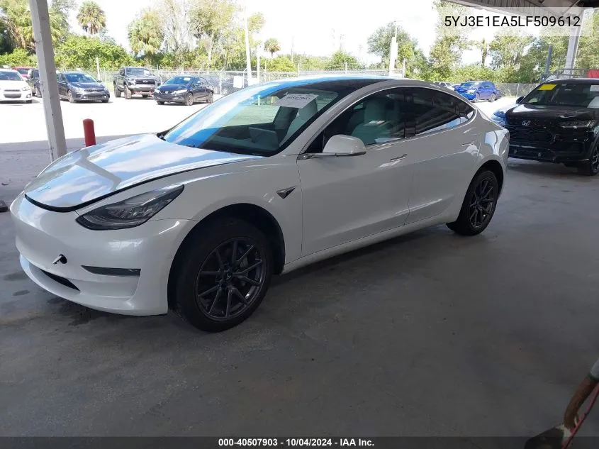 2020 Tesla Model 3 Standard Range Plus Rear-Wheel Drive/Standard Range Rear-Wheel Drive VIN: 5YJ3E1EA5LF509612 Lot: 40507903