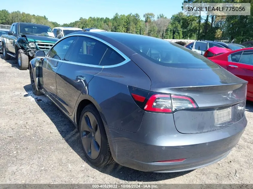 2020 Tesla Model 3 Standard Range Plus Rear-Wheel Drive/Standard Range Rear-Wheel Drive VIN: 5YJ3E1EA4LF775056 Lot: 40529822