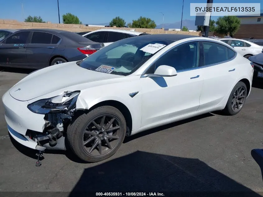 2020 Tesla Model 3 VIN: 5YJ3E1EA7LF613535 Lot: 40535931