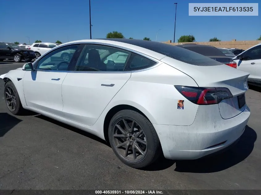 2020 Tesla Model 3 VIN: 5YJ3E1EA7LF613535 Lot: 40535931