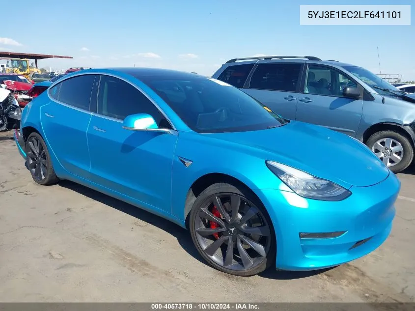 2020 Tesla Model 3 Performance Dual Motor All-Wheel Drive VIN: 5YJ3E1EC2LF641101 Lot: 40573718