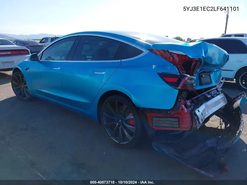 2020 Tesla Model 3 Performance Dual Motor All-Wheel Drive VIN: 5YJ3E1EC2LF641101 Lot: 40573718