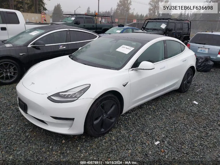 2020 Tesla Model 3 Long Range Dual Motor All-Wheel Drive VIN: 5YJ3E1EB6LF636698 Lot: 40576811