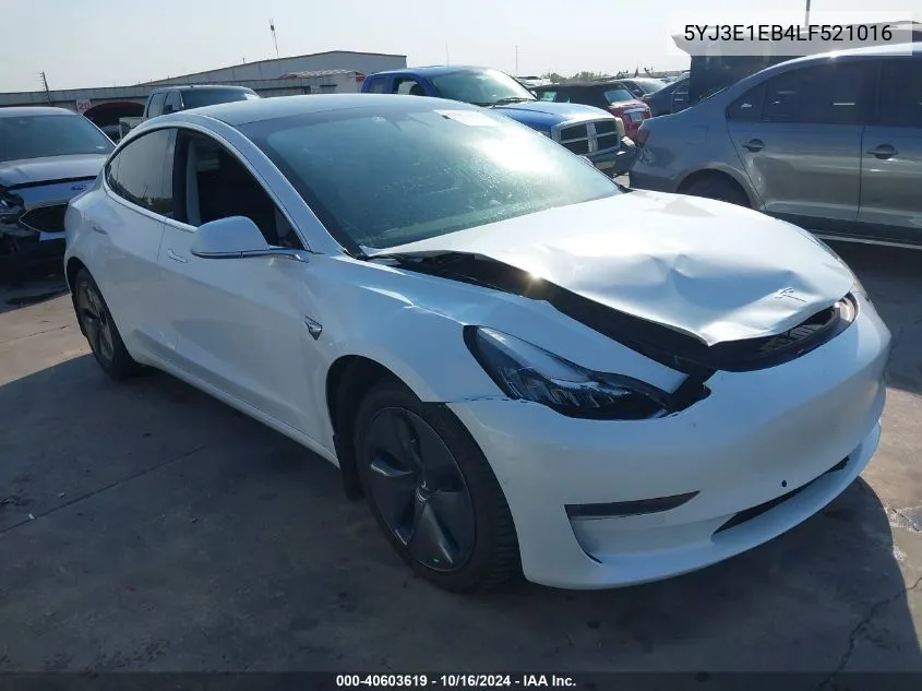 2020 Tesla Model 3 Long Range Dual Motor All-Wheel Drive VIN: 5YJ3E1EB4LF521016 Lot: 40603619