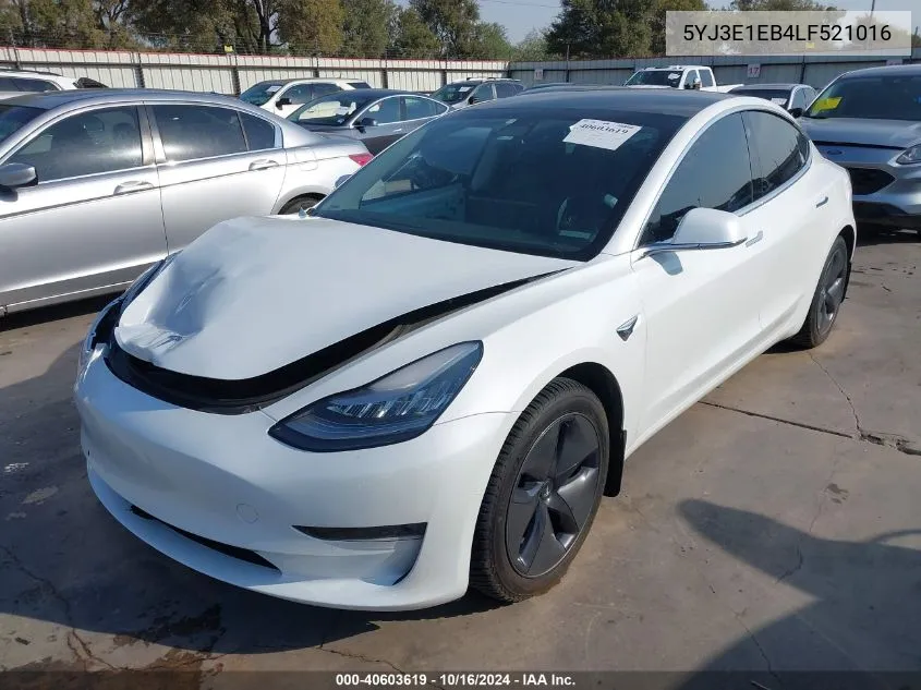 2020 Tesla Model 3 Long Range Dual Motor All-Wheel Drive VIN: 5YJ3E1EB4LF521016 Lot: 40603619