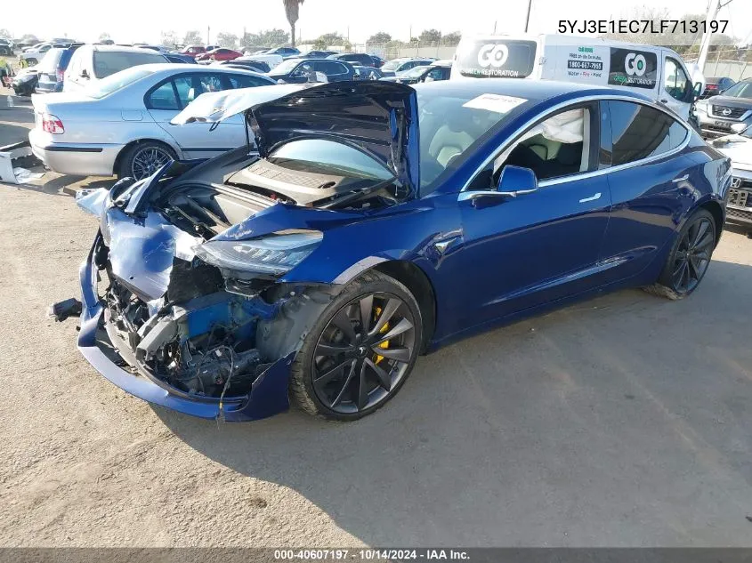 2020 Tesla Model 3 Performance Dual Motor All-Wheel Drive VIN: 5YJ3E1EC7LF713197 Lot: 40607197