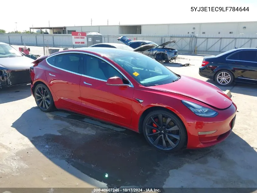 2020 Tesla Model 3 Performance Dual Motor All-Wheel Drive VIN: 5YJ3E1EC9LF784644 Lot: 40607245