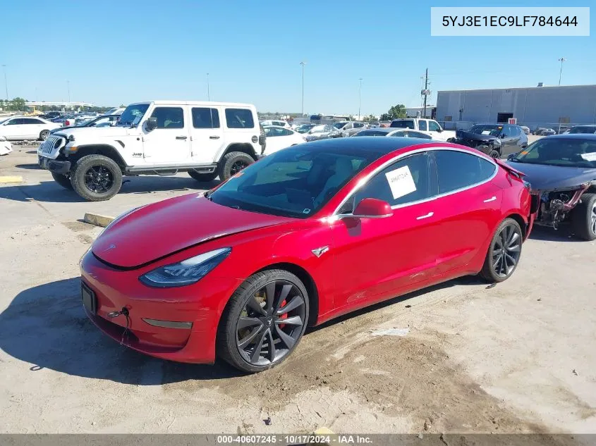 2020 Tesla Model 3 Performance Dual Motor All-Wheel Drive VIN: 5YJ3E1EC9LF784644 Lot: 40607245