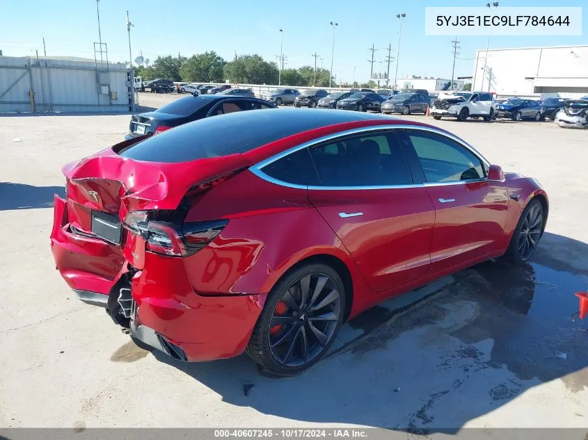 2020 Tesla Model 3 Performance Dual Motor All-Wheel Drive VIN: 5YJ3E1EC9LF784644 Lot: 40607245