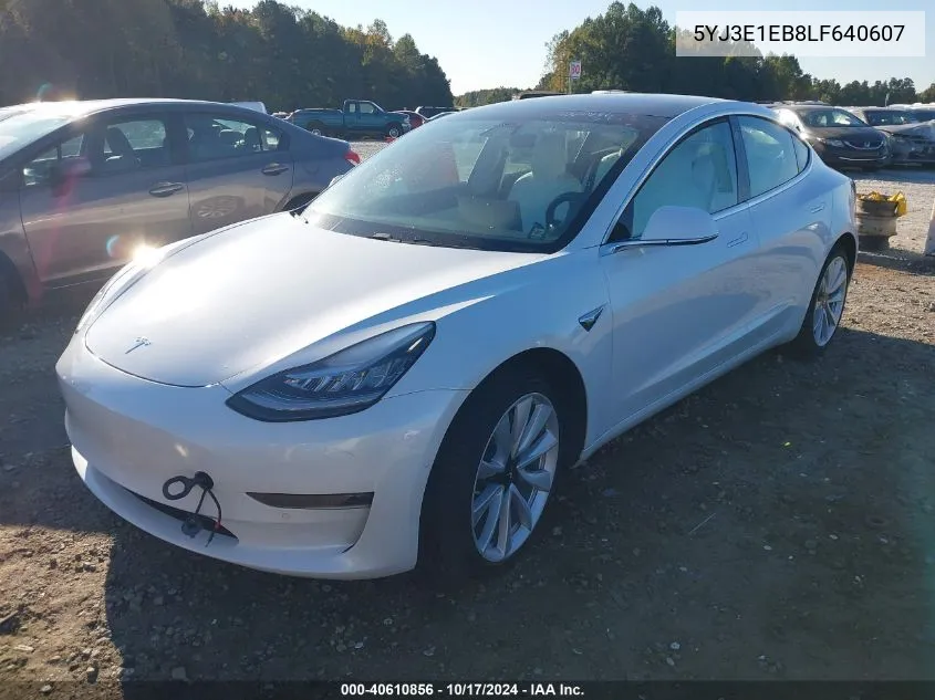 2020 Tesla Model 3 Long Range Dual Motor All-Wheel Drive VIN: 5YJ3E1EB8LF640607 Lot: 40610856