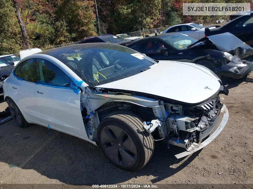 2020 Tesla Model 3 Long Range Dual Motor All-Wheel Drive VIN: 5YJ3E1EB2LF618201 Lot: 40612324