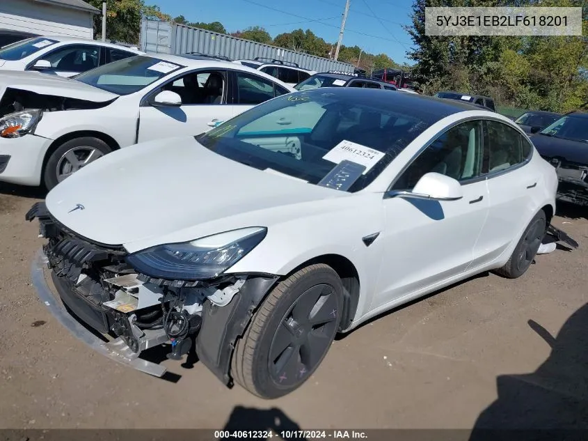 2020 Tesla Model 3 Long Range Dual Motor All-Wheel Drive VIN: 5YJ3E1EB2LF618201 Lot: 40612324