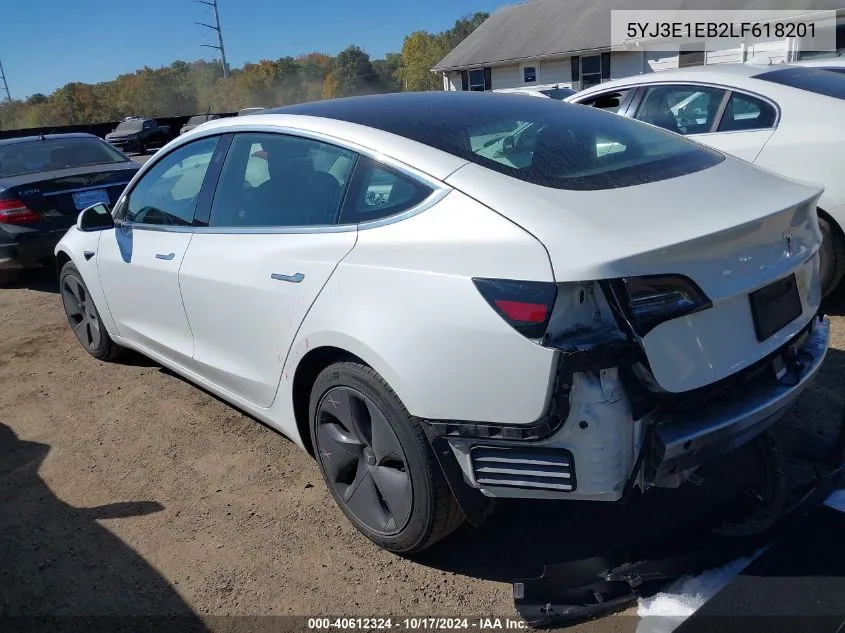 2020 Tesla Model 3 Long Range Dual Motor All-Wheel Drive VIN: 5YJ3E1EB2LF618201 Lot: 40612324