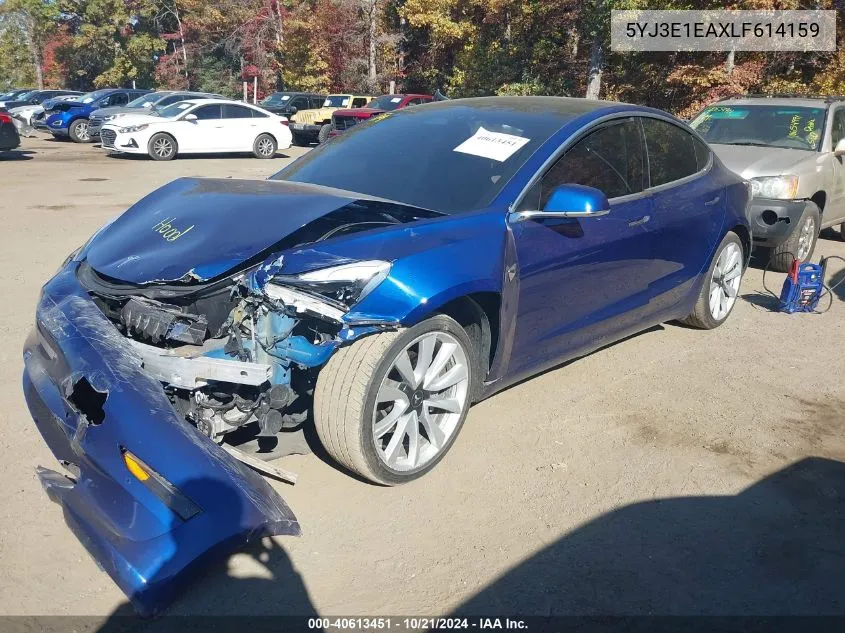 2020 Tesla Model 3 VIN: 5YJ3E1EAXLF614159 Lot: 40613451