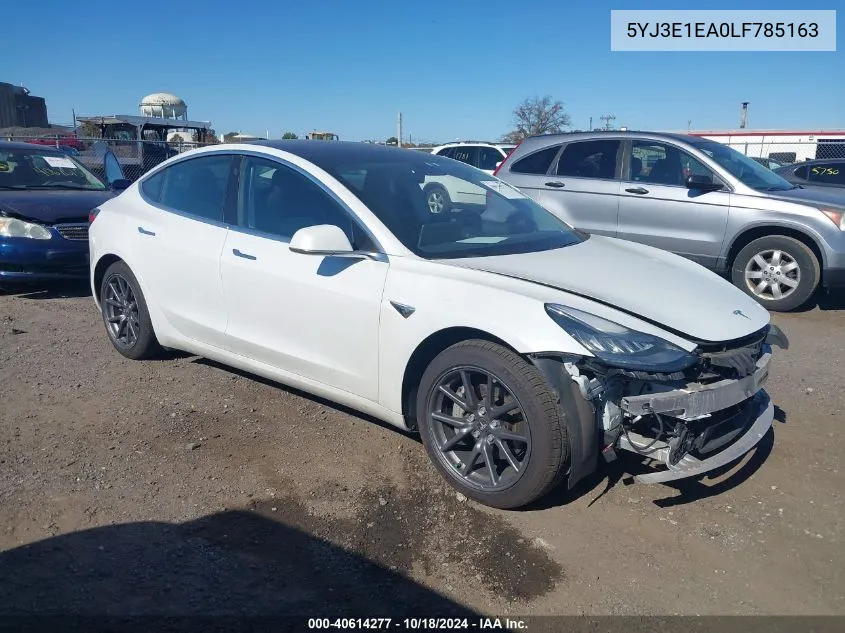 2020 Tesla Model 3 Standard Range Plus Rear-Wheel Drive/Standard Range Rear-Wheel Drive VIN: 5YJ3E1EA0LF785163 Lot: 40614277