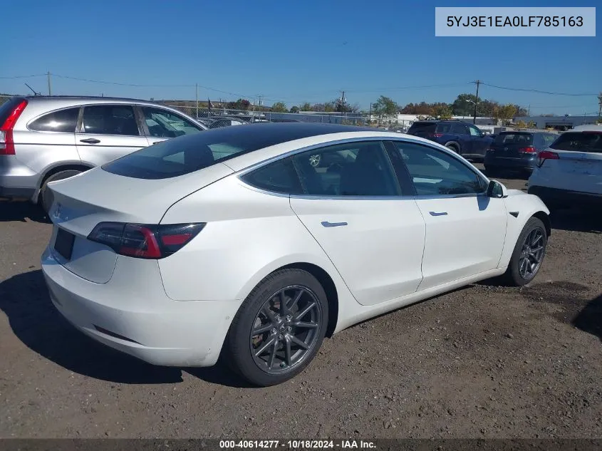 2020 Tesla Model 3 Standard Range Plus Rear-Wheel Drive/Standard Range Rear-Wheel Drive VIN: 5YJ3E1EA0LF785163 Lot: 40614277