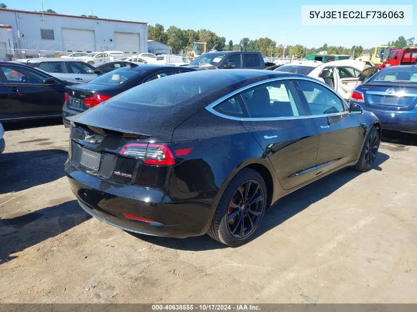 2020 Tesla Model 3 Performance Dual Motor All-Wheel Drive VIN: 5YJ3E1EC2LF736063 Lot: 40638555