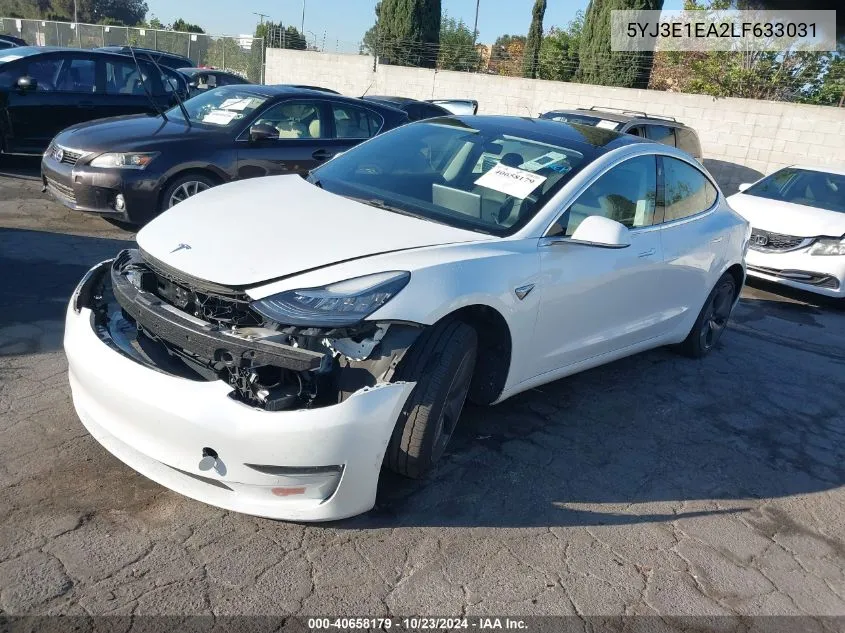 2020 Tesla Model 3 Standard Range Plus Rear-Wheel Drive/Standard Range Rear-Wheel Drive VIN: 5YJ3E1EA2LF633031 Lot: 40658179