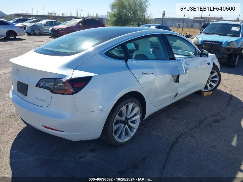 2020 Tesla Model 3 Long Range Dual Motor All-Wheel Drive VIN: 5YJ3E1EB1LF640500 Lot: 40696592