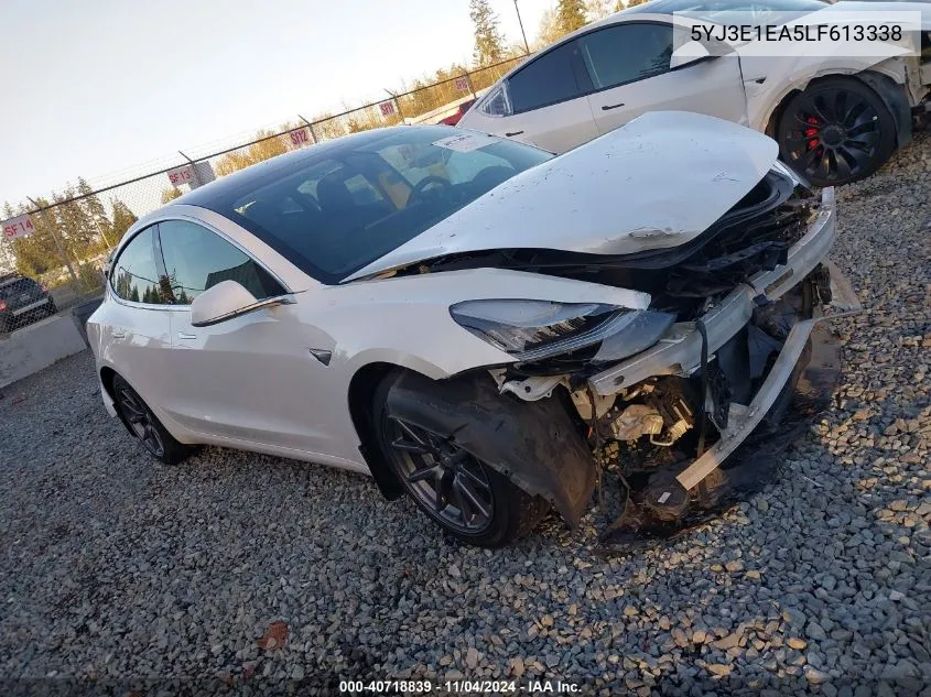 2020 Tesla Model 3 Standard Range Plus Rear-Wheel Drive/Standard Range Rear-Wheel Drive VIN: 5YJ3E1EA5LF613338 Lot: 40718839