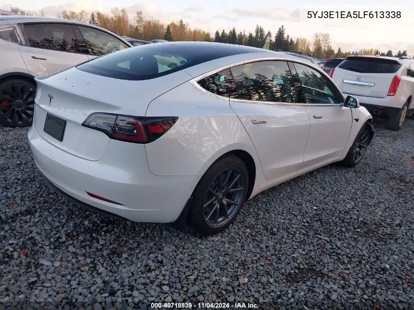 2020 Tesla Model 3 Standard Range Plus Rear-Wheel Drive/Standard Range Rear-Wheel Drive VIN: 5YJ3E1EA5LF613338 Lot: 40718839