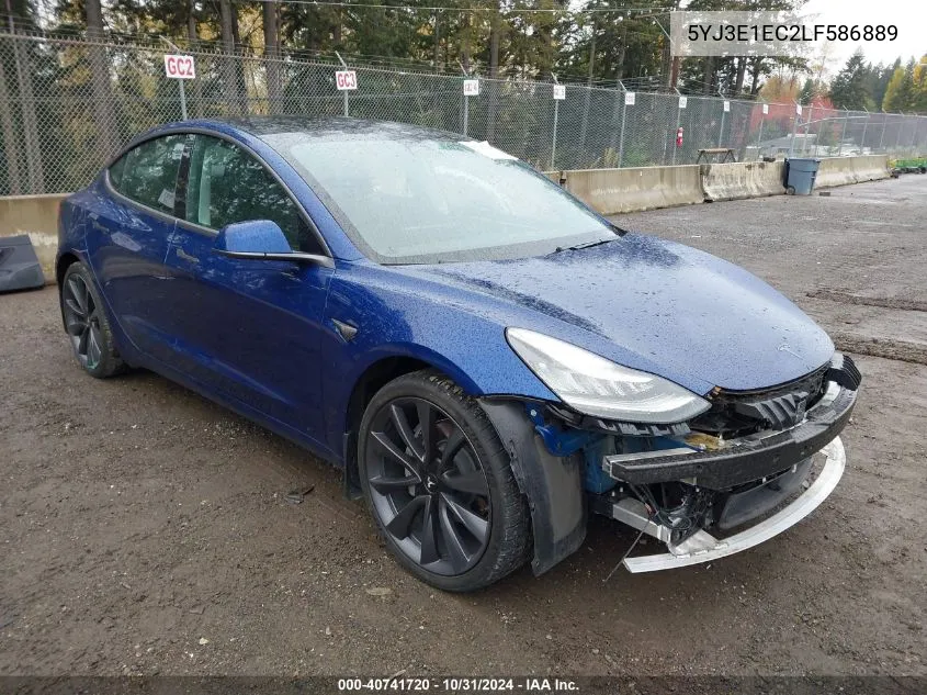 2020 Tesla Model 3 Performance Dual Motor All-Wheel Drive VIN: 5YJ3E1EC2LF586889 Lot: 40741720