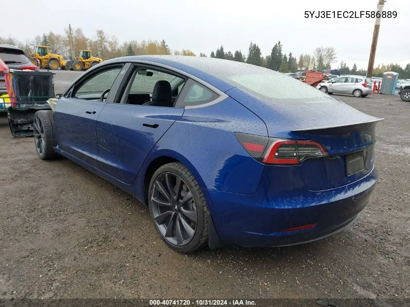 2020 Tesla Model 3 Performance Dual Motor All-Wheel Drive VIN: 5YJ3E1EC2LF586889 Lot: 40741720