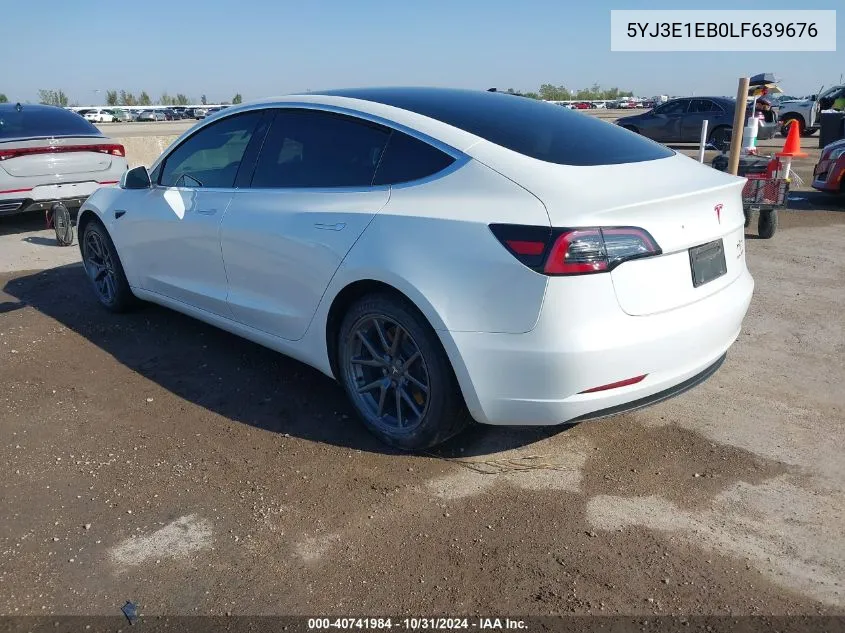 2020 Tesla Model 3 Long Range Dual Motor All-Wheel Drive VIN: 5YJ3E1EB0LF639676 Lot: 40741984