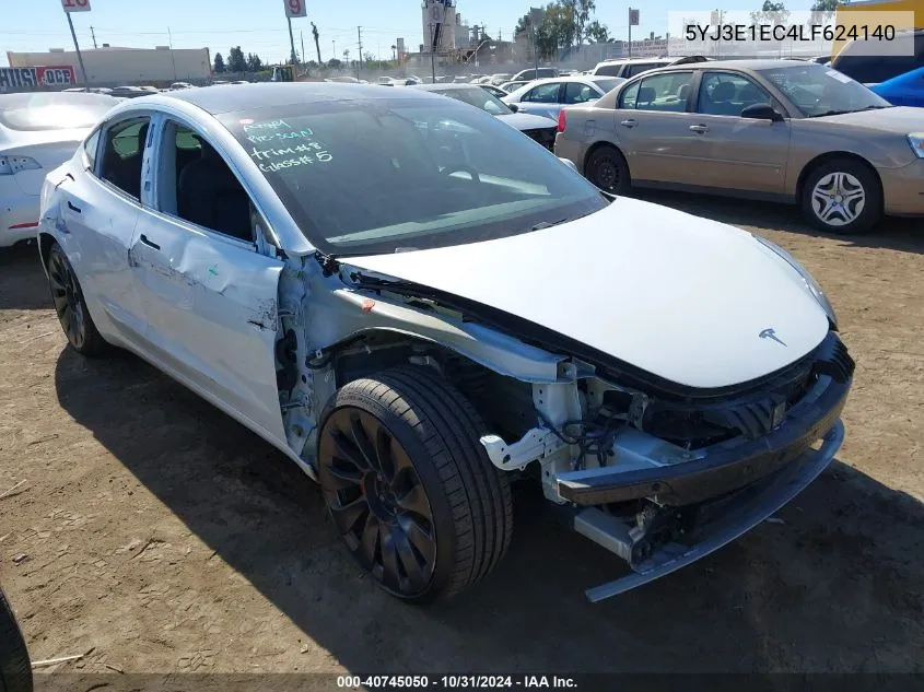 2020 Tesla Model 3 Performance Dual Motor All-Wheel Drive VIN: 5YJ3E1EC4LF624140 Lot: 40745050