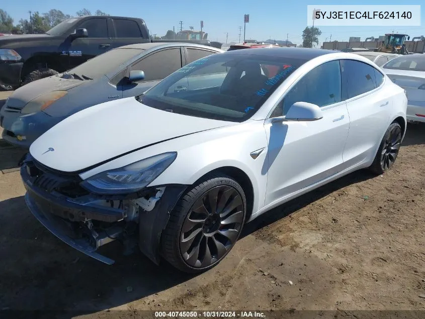 2020 Tesla Model 3 Performance Dual Motor All-Wheel Drive VIN: 5YJ3E1EC4LF624140 Lot: 40745050