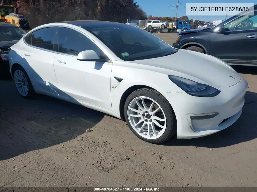 2020 Tesla Model 3 Long Range Dual Motor All-Wheel Drive VIN: 5YJ3E1EB3LF628686 Lot: 40784527