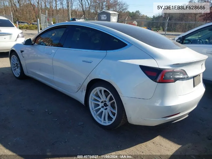 2020 Tesla Model 3 Long Range Dual Motor All-Wheel Drive VIN: 5YJ3E1EB3LF628686 Lot: 40784527