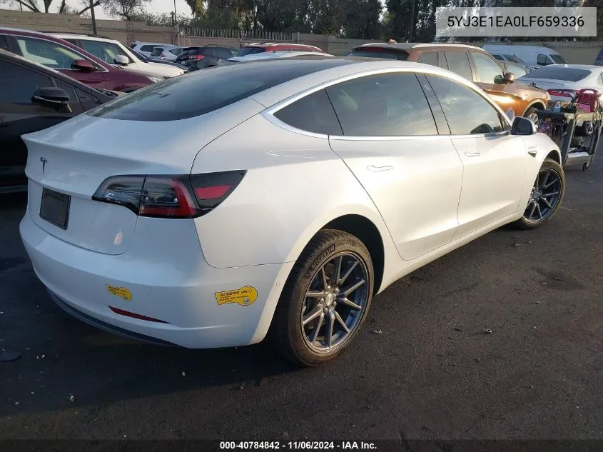 2020 Tesla Model 3 VIN: 5YJ3E1EA0LF659336 Lot: 40784842