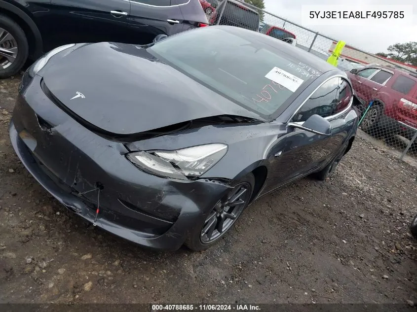 2020 Tesla Model 3 Standard Range Plus Rear-Wheel Drive/Standard Range Rear-Wheel Drive VIN: 5YJ3E1EA8LF495785 Lot: 40788685