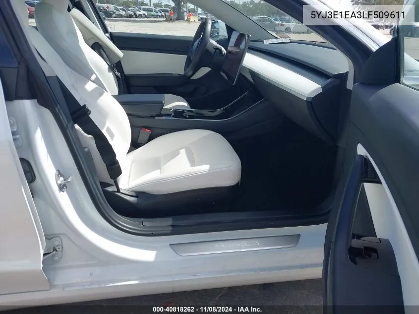 2020 Tesla Model 3 Standard Range Plus Rear-Wheel Drive/Standard Range Rear-Wheel Drive VIN: 5YJ3E1EA3LF509611 Lot: 40818262