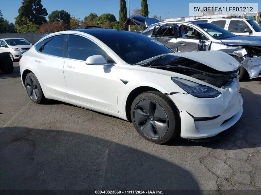 2020 Tesla Model 3 Standard Range Plus Rear-Wheel Drive/Standard Range Rear-Wheel Drive VIN: 5YJ3E1EA1LF805212 Lot: 40823660